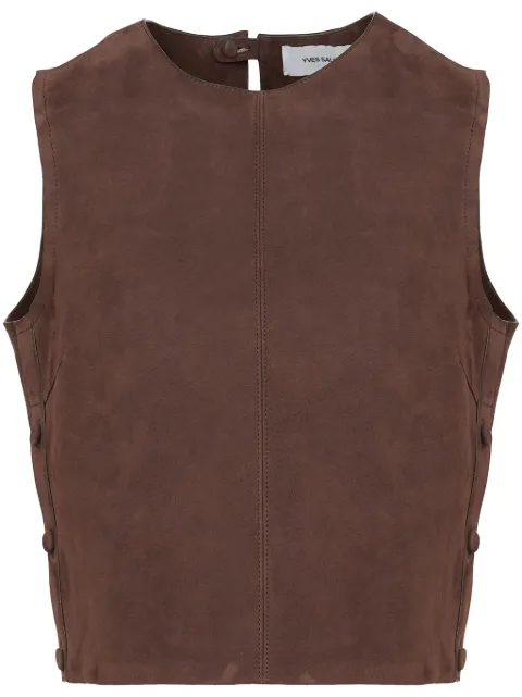 Yves Salomon sleeveless suede top Brown 25EYH21049AVXX