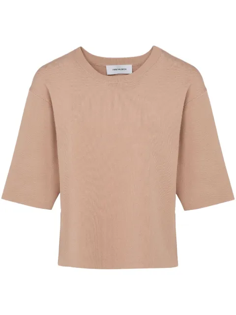 Yves Salomon knitted cropped T-shirt Neutrals 25EYH50353MSVP