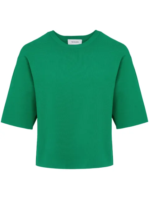 Yves Salomon knitted cropped T-shirt Green 25EYH50353MSVP