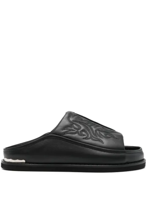 Toga Virilis embroidered sandals Black FTVRM138809009