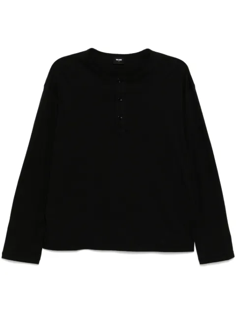 TEAM WANG design Choices henley T-shirt Black TWFW24A118