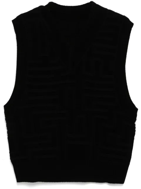 TEAM WANG design Choices jacquard vest Black TWFW24A126