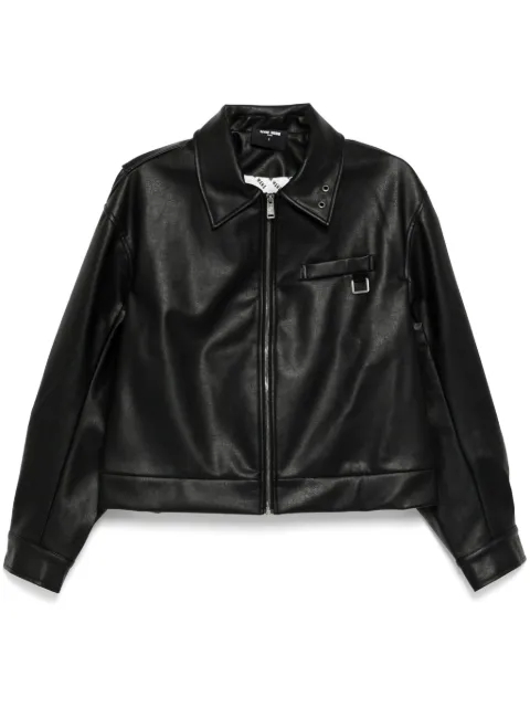 TEAM WANG design Choices faux leather jacket Black TWFW24A151