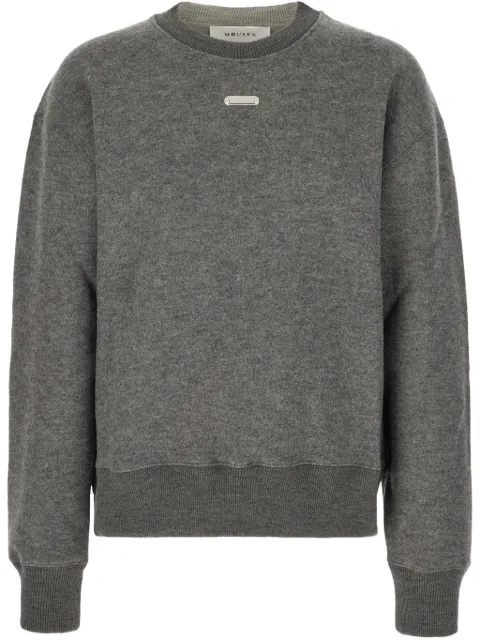 Alexander McQueen logo-plaque sweater Grey 811079