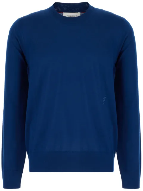 Ferragamo logo-embroidered jumper Blue 780922