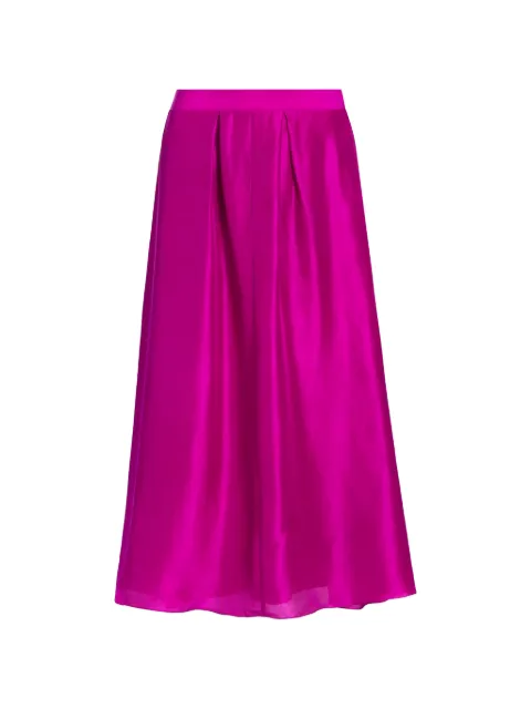 AZEEZA Sheridan pleated maxi skirt Pink SHERIDANSKIRTRAWSILK