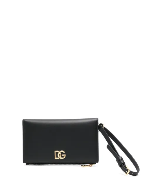 Dolce & Gabbana logo-lettering clutch bag Black BI3336AW576