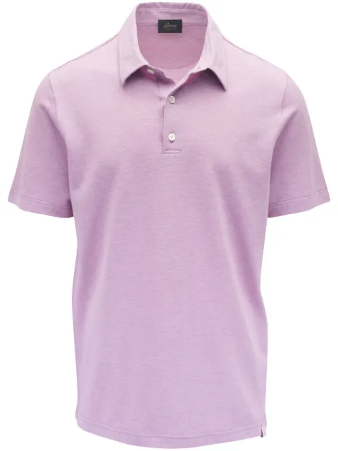 Brioni cotton polo shirt Pink PA6271953UJSZ0L
