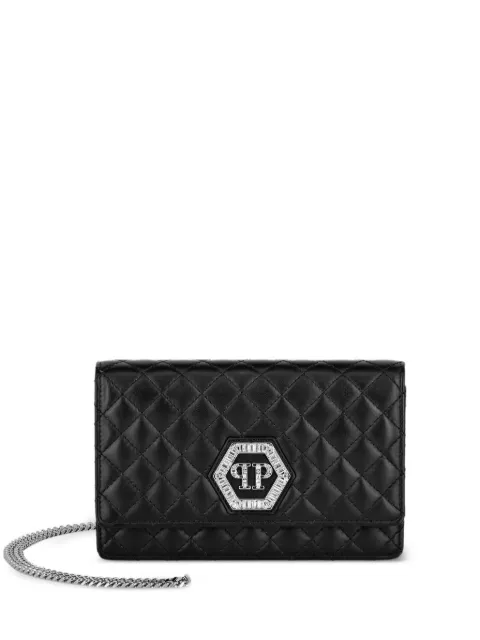 Philipp Plein nappa leather mini shoulder bag matelasse Black PAEAWBB0652PLE005N