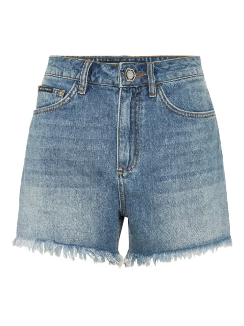 Philipp Plein logo-embroidered denim shorts Blue PAECWDT2786PDE004N