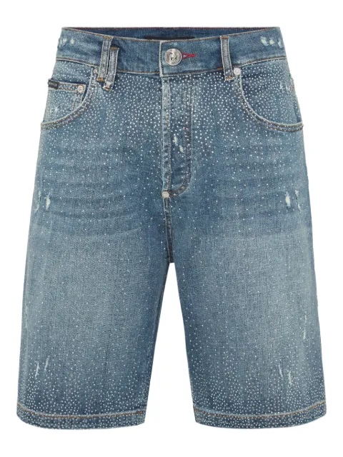 Philipp Plein rhinestone-embellished shorts Blue PAECMDT4067PDE004N