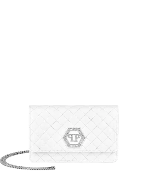 Philipp Plein nappa leather mini shoulder bag matelasse White PAEAWBB0652PLE005N