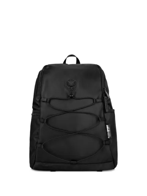 Plein Sport logo-patch backpack Black PAEAUBA0125STE003N