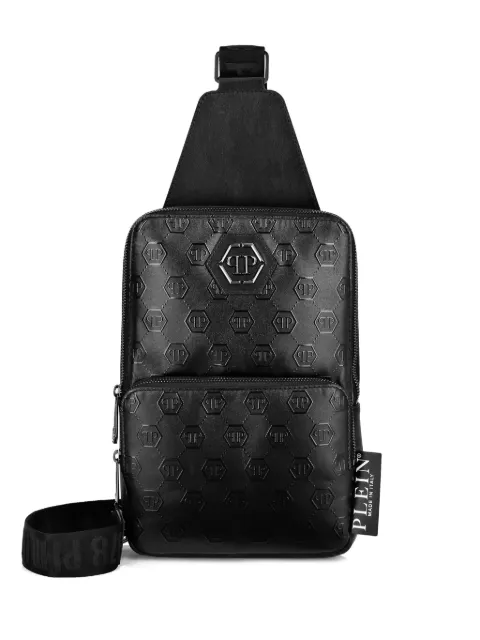 Philipp Plein nappa cross body bag embossed monogram Black PAEAMBA1461PLE005N