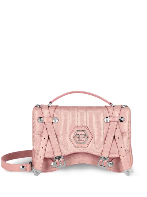 Philipp Plein medium Hexagon leather tote bag Pink PAEAWBA2100PLE010N
