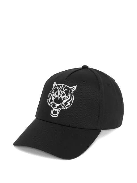Plein Sport tiger-embroidered baseball cap Black SAEAUAC0647STE003N
