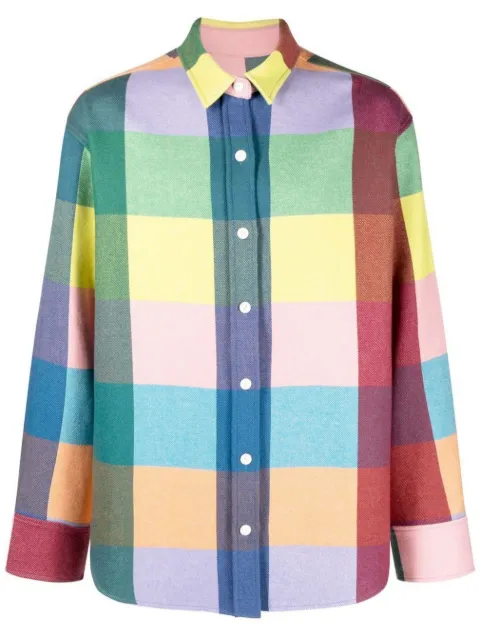 The Elder Statesman checked shirt Blue 210355