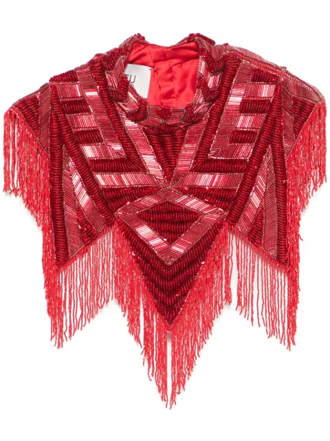 Atu Body Couture bead-detailed top Red AT25056