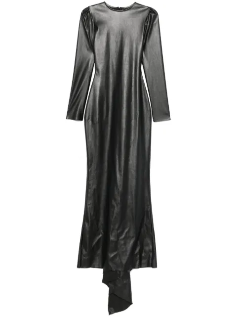 Alchemy x Lia Aram faux-leather maxi dress Black LIA703