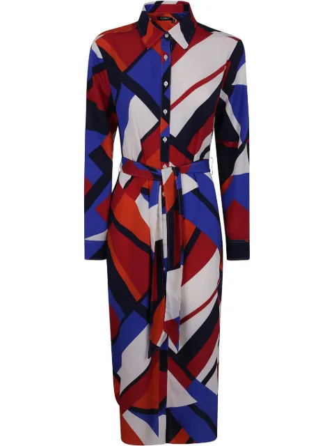 Lauren Ralph Lauren abstract-print shirtdress Blue 200957063
