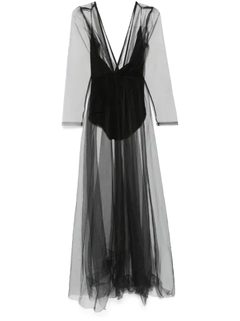 Alchemy x Lia Aram mesh maxi dress Black LIA687