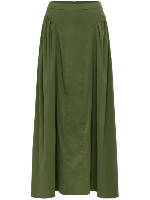 AZEEZA Seraphine midi skirt Green SERAPHINESKIRTSATINMOSS