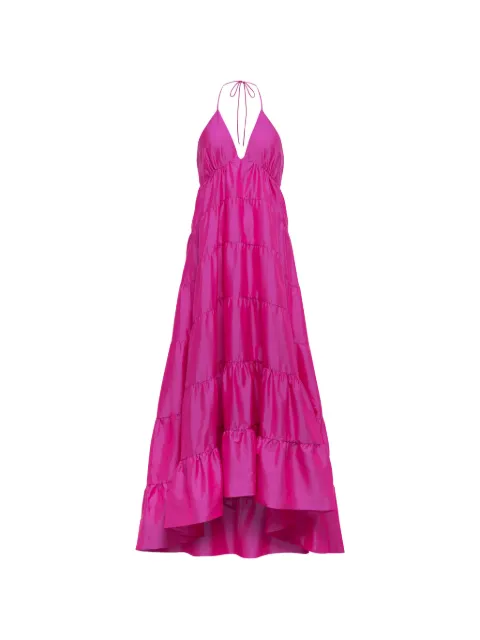 AZEEZA Kitty Olesia tiered maxi dress Pink OLESIAGOWNTAFETTA