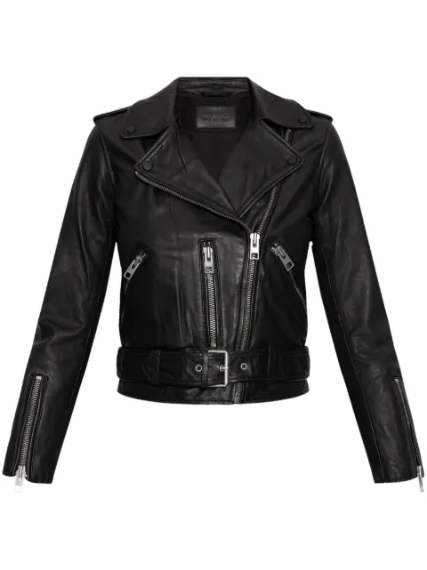 AllSaints belted biker jacket Black W084LB