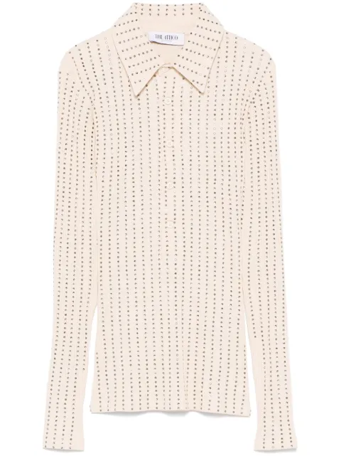 The Attico rhinestone-embellished polo shirt Neutrals 250WCT00351JJJ051TR
