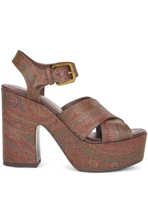 ETRO Paisley platform sandals Brown WS4F0006AA069