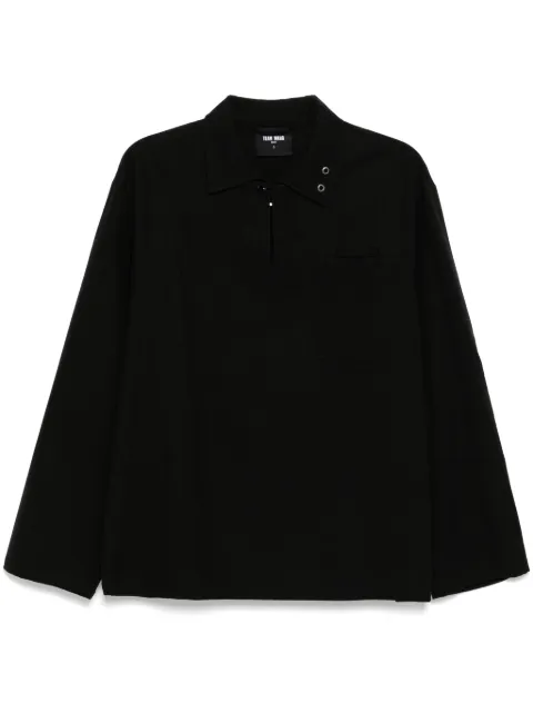 TEAM WANG design Choices Herringbone shirt Black TWFW24A136
