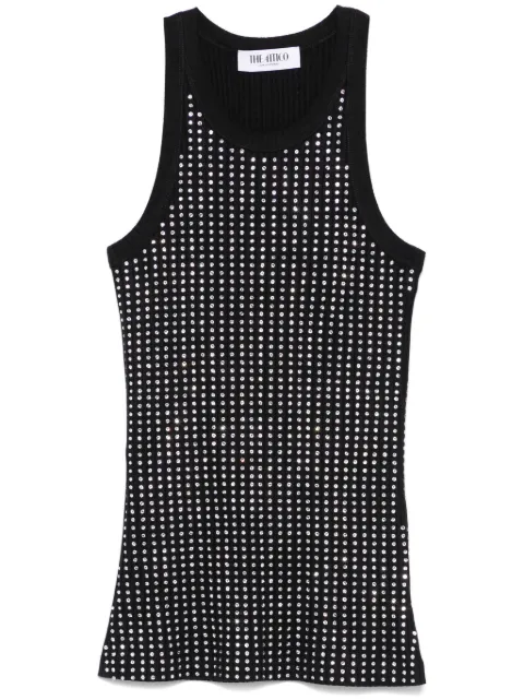 The Attico crystal-embellished tank top Black 250WCN00004JJJ051TR