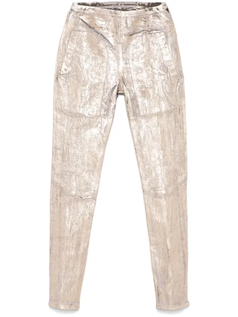Rick Owens cracked-effect trousers Gold RP01E7319SGMC