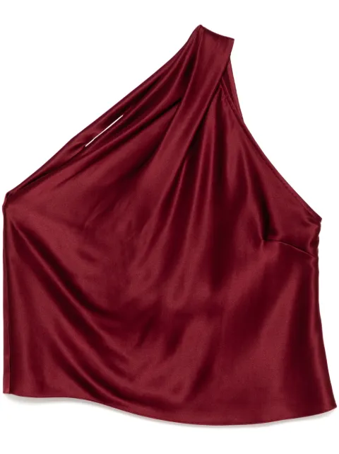 Michelle Mason asymmetrical halter neck top Red M2946
