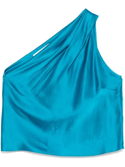 Michelle Mason asymmetrical halter neck top Blue M2946