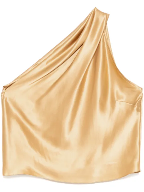 Michelle Mason asymmetrical halter neck top Gold M2946