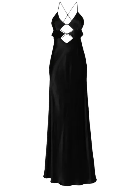 Michelle Mason Cutout Detail gown Black M9383