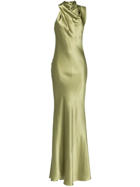 Michelle Mason sleeveless silk dress Green M9386