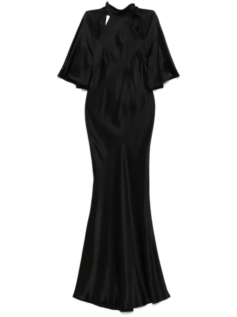 Michelle Mason backless gown Black M9385