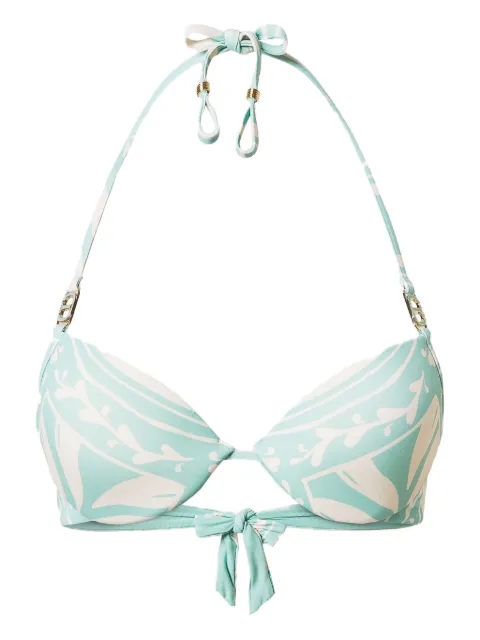 TWINSET printed triangle bikini top Green 251LMMX44