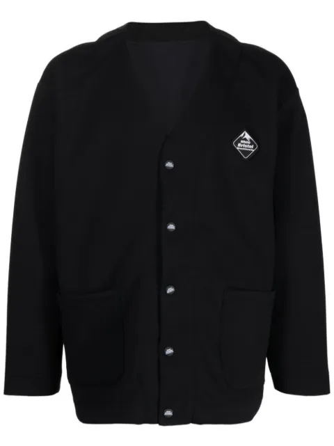 White Mountaineering logo-patch cardigan Black PF22WN2374514