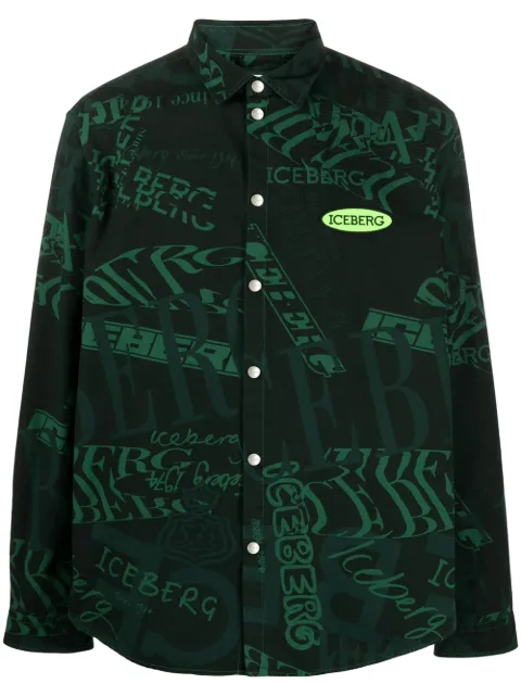 Iceberg logo-print shirt Green I1PG0601319