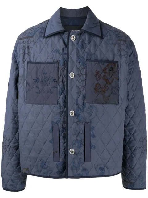 Botter floral-embroidered jacket Blue 2V3DFE54D