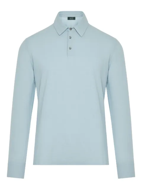Zanone long-sleeve polo shirt Blue 815102ZG380