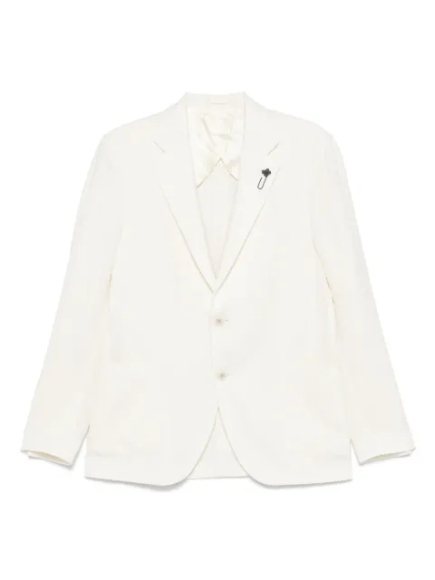 Lardini basketweave blazer White ES528AE77ESIF64523
