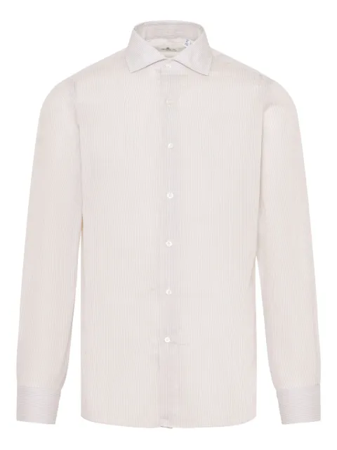 Finamore 1925 Napoli striped long-sleeve shirt Pink 141219P5051Z