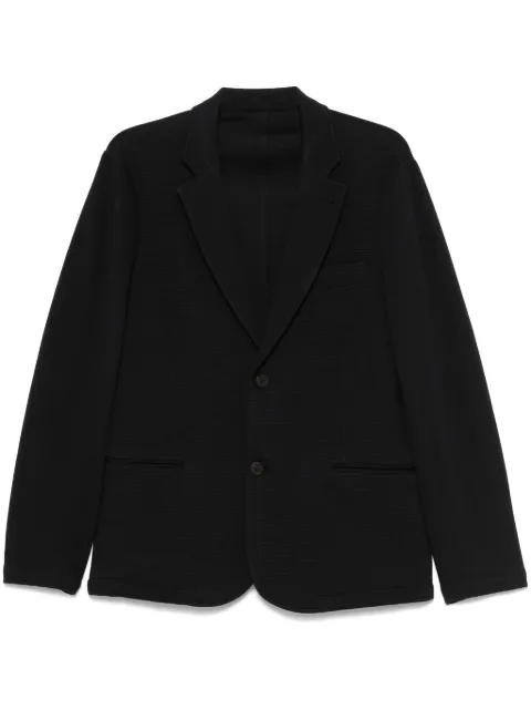 Emporio Armani waffle-jersey single-breasted blazer Blue EM000967AF13358
