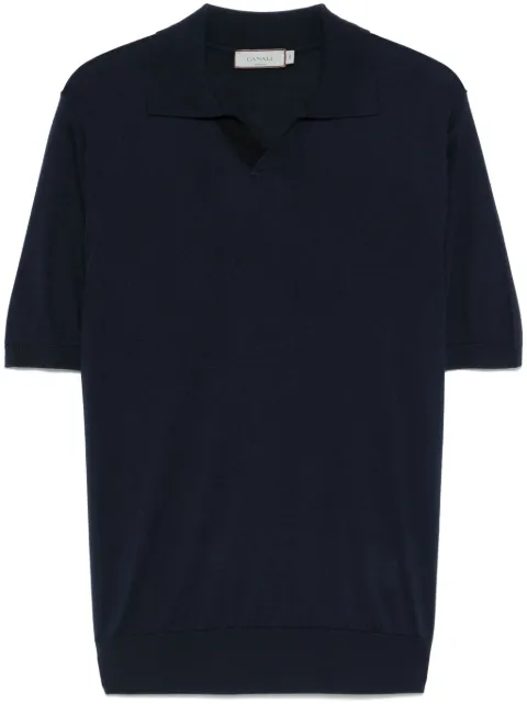 Canali polo-collar T-shirt Blue C1048MK02054