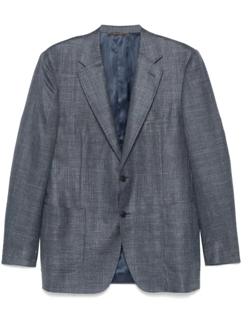 Canali slub-texture blazer Blue 11288CU00383