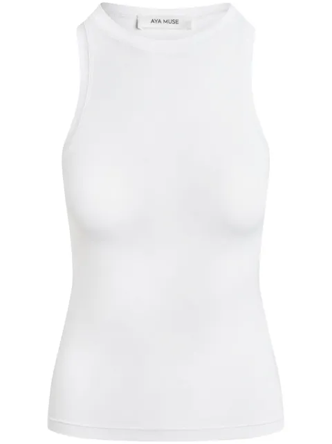 Aya Muse cotton tank top White AMBR2515WHT